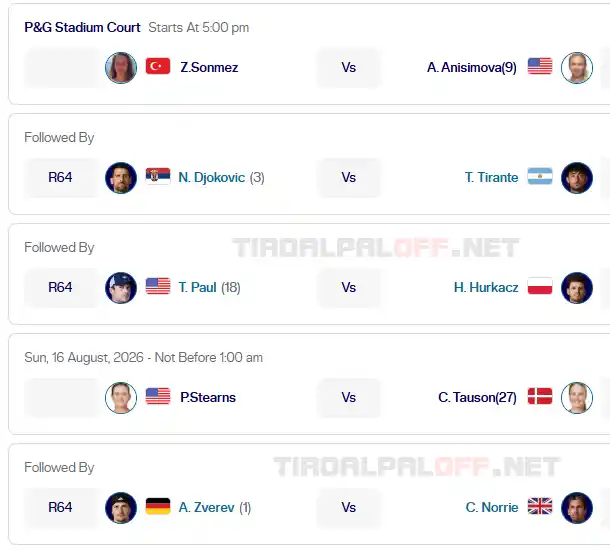atp cincinnati sabado15 agosto 2026 tiroalpalo