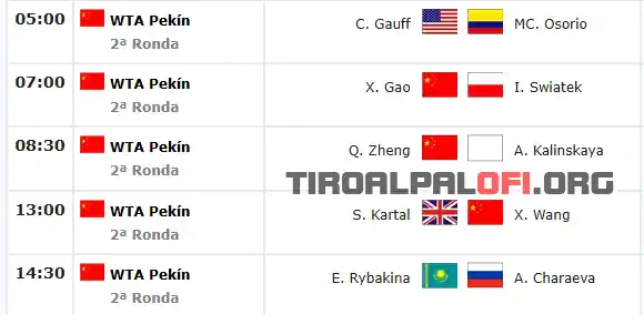 wta pekin sabado3 octubre 2026 tiroalpalo
